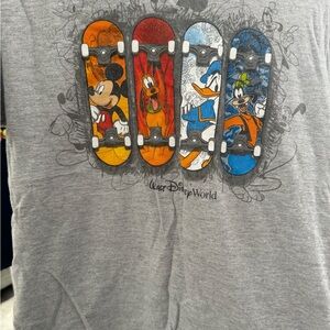 Disney World Graphic Tee - Gray with Cartoon Characters
